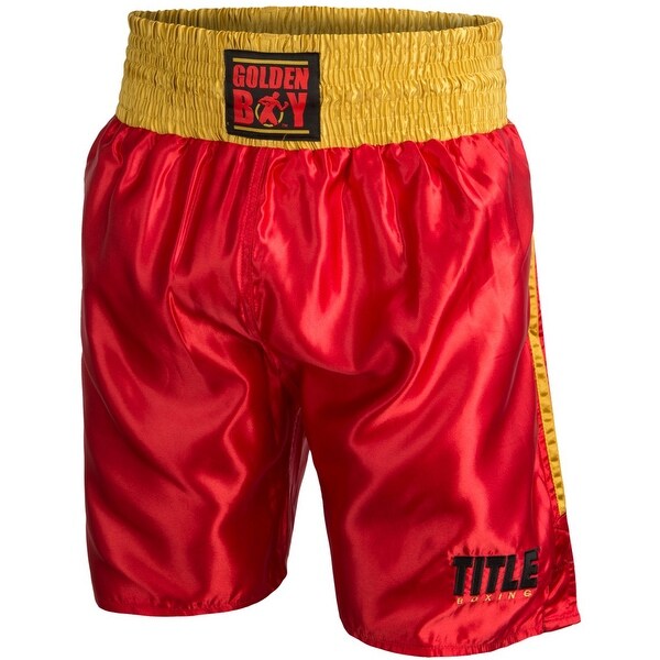 Shop Title Boxing Golden Boy Pro Style Lightweight Boxing Trunks - Red ...