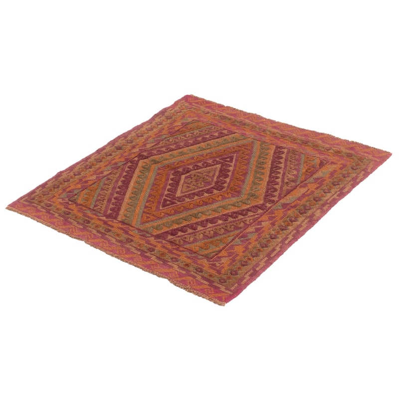 ECARPETGALLERY Hand-knotted Tajik Caucasian Purple Wool Rug - 3'11 x 3'11