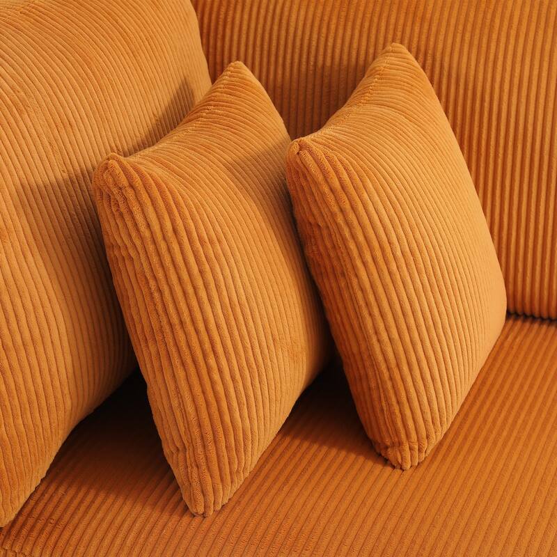 Set of 2 Modern Decorative Soft Corduroy Throw Pillows