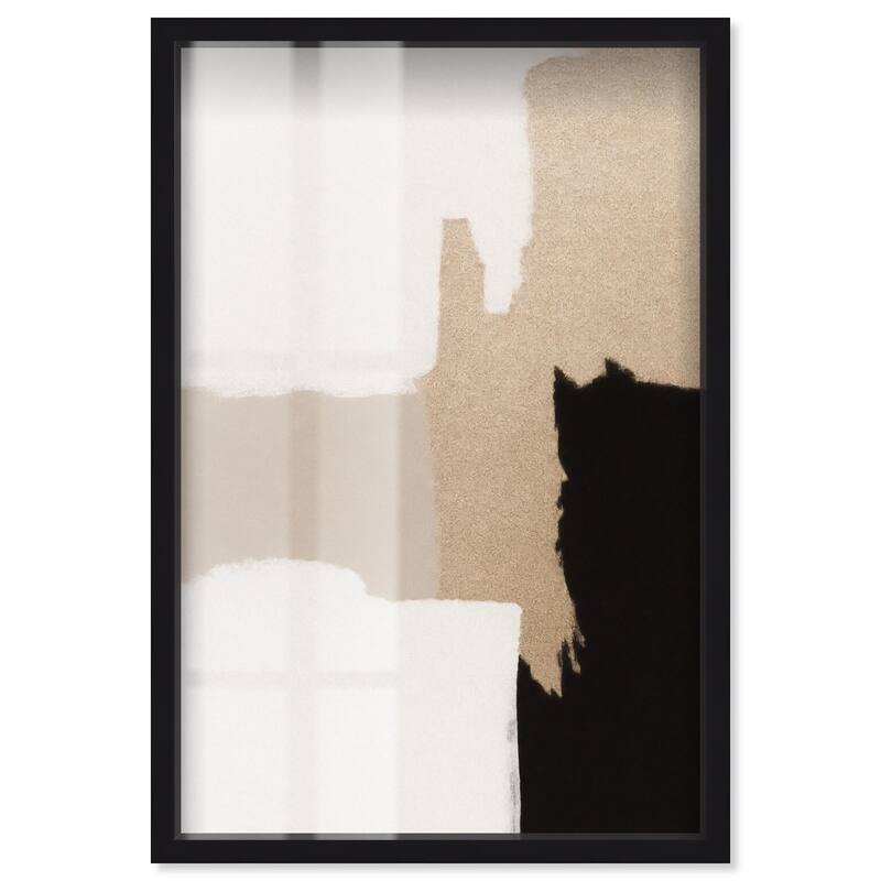Beige and Black III Shadowbox by Art Remedy - Black - 20" x 30"