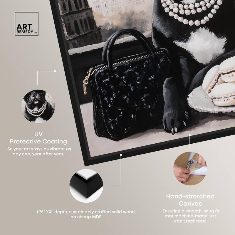 Frenchie in Paris Treats Canvas by Art Remedy