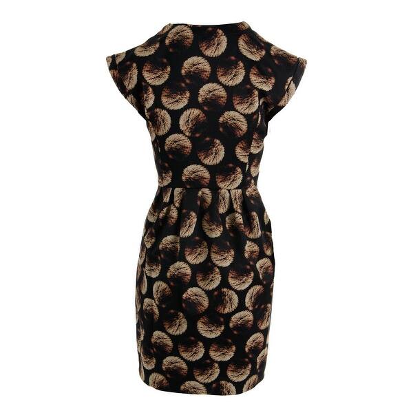 Shop Halston Heritage Womens Casual Dress Pleated Notch Neck