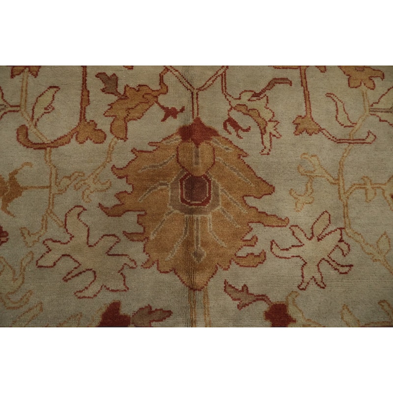 Hand Knotted Oriental 100% Wool Carpet Traditional All-Over Navy Blue & Blues Peshawar Area Rug - 9' 11'' X 8' 1''