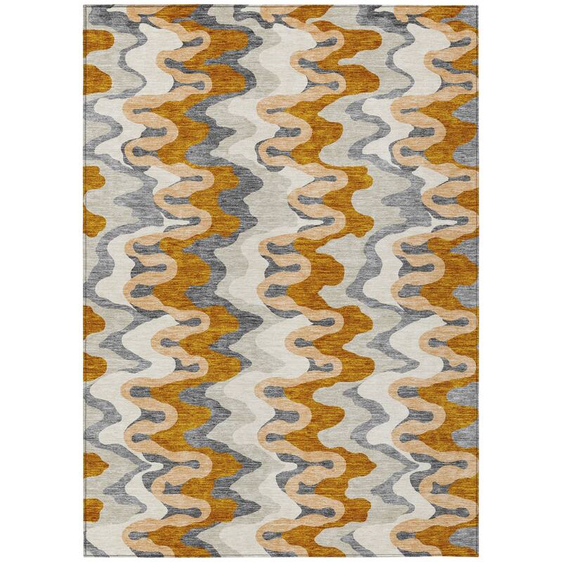HomeRoots Abstract Transitional Rectangle Outdoor Rug