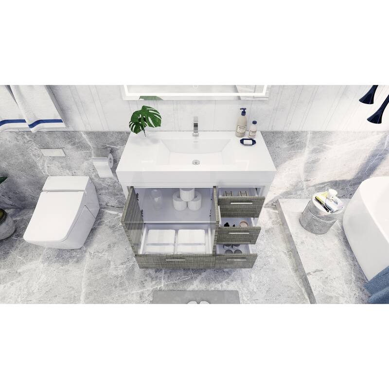 Dove 42'' Freestanding Vanity with Reinforced Acrylic Sink
