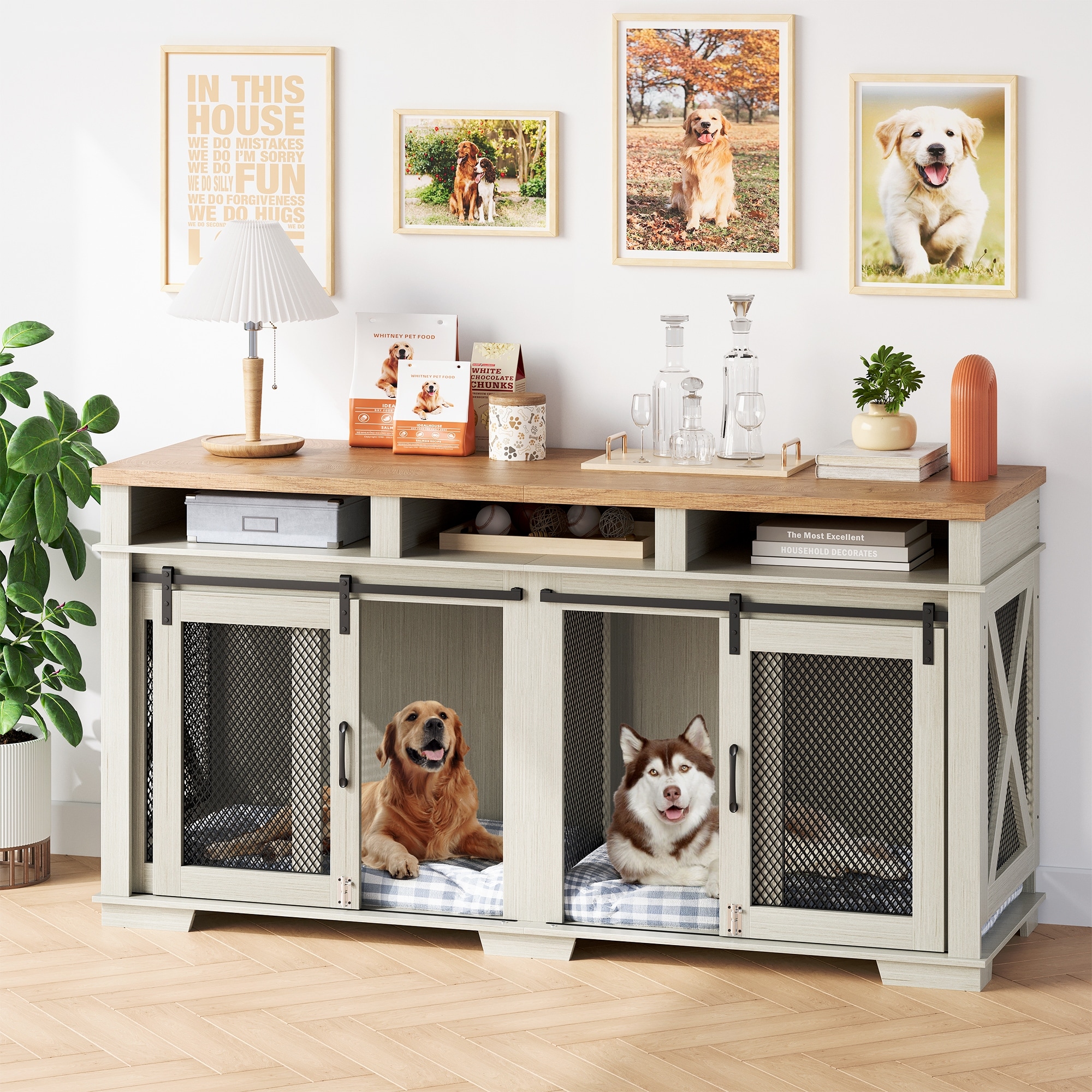 Dog Crate End Table with Double Doors for 2 Dogs On Sale Bed Bath Beyond 39911006