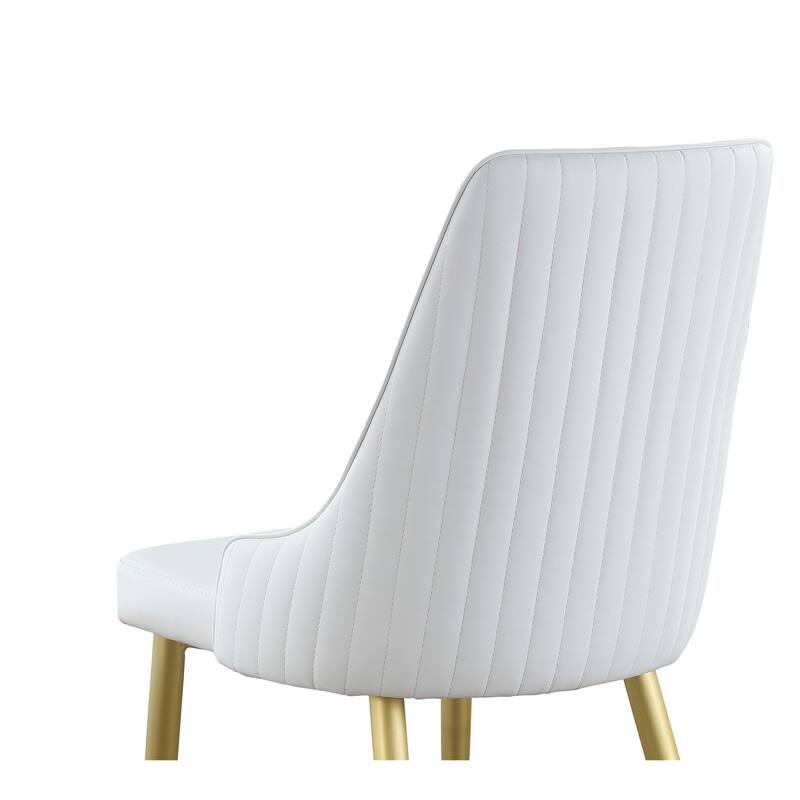 Somette White/Gold Krystal Modern Side Chair, Set of 2