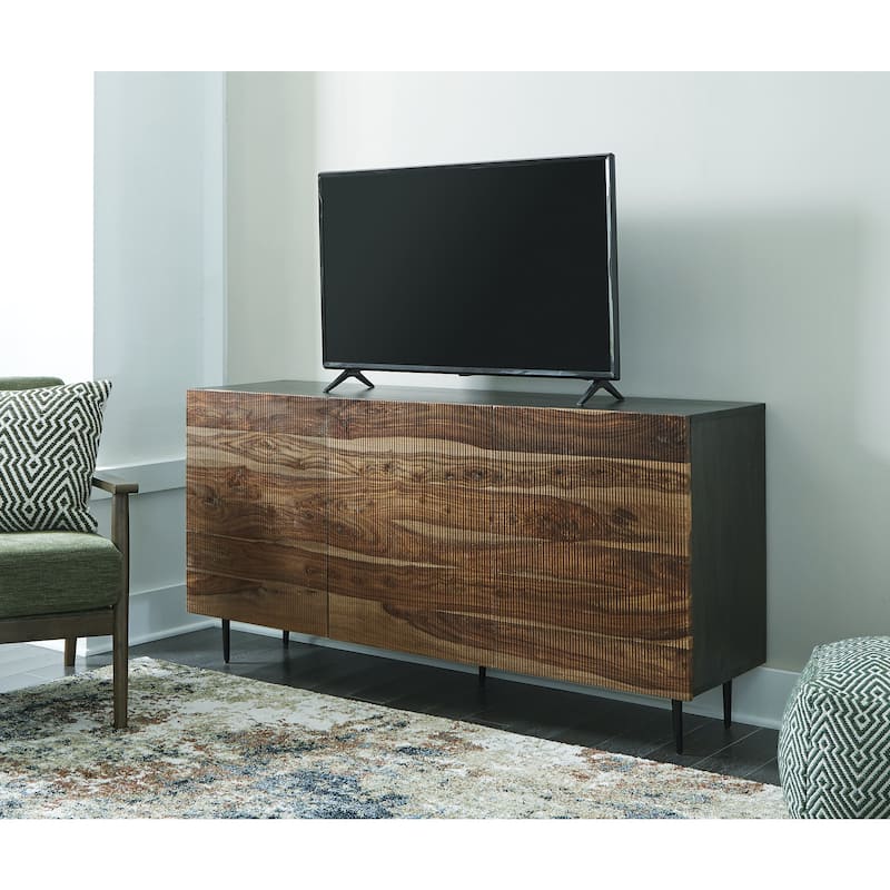 Signature Design by Ashley Darrey Natural/Brown Accent Cabinet - 64" W x 16" D x 32" H