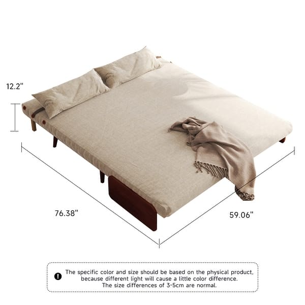 dimension image slide 4 of 22, JASIWAY Modern Upholstered Convertible Sofa Bed