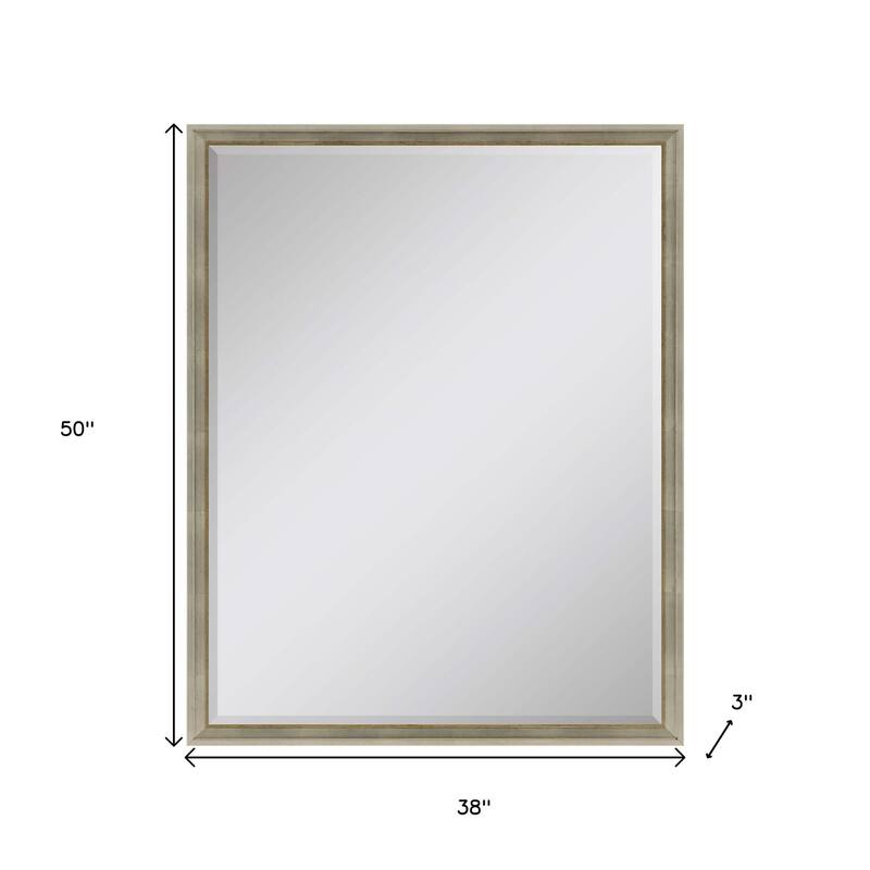 HomeRoots 50" Silver Wood Accent Mirror - 38.00 in. x 50.00 in. x 3.00 in.