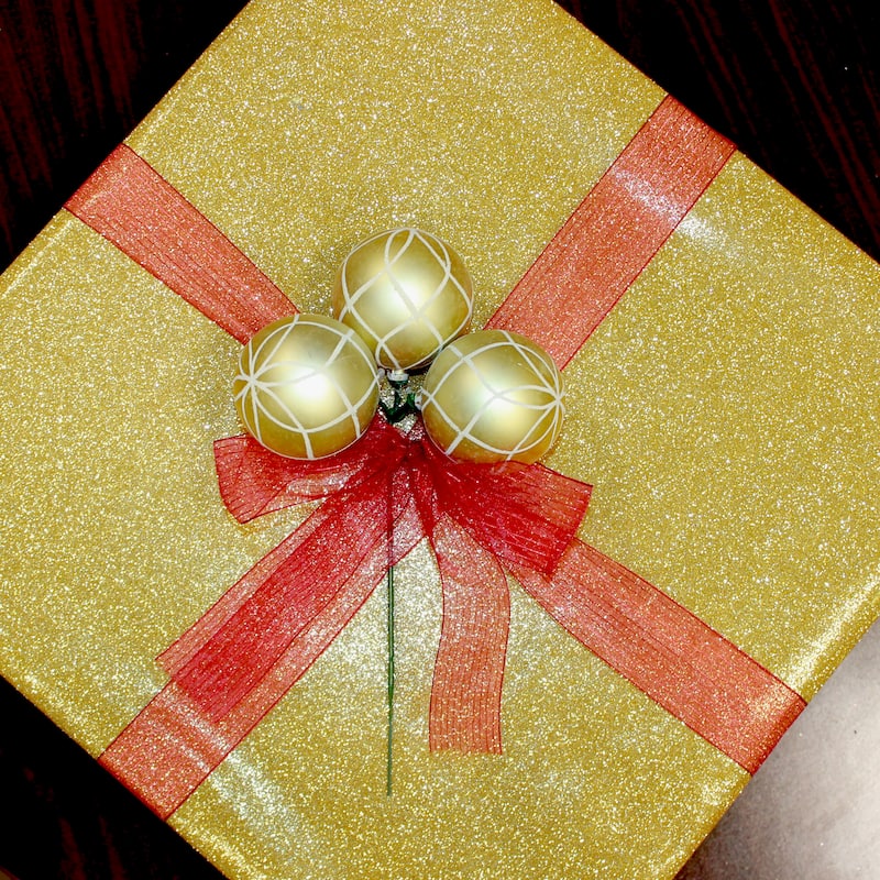 60mm Christmas Shatterproof Painted Plastic Ball x 3 on a Pick, Gold, Set of 12 - 9