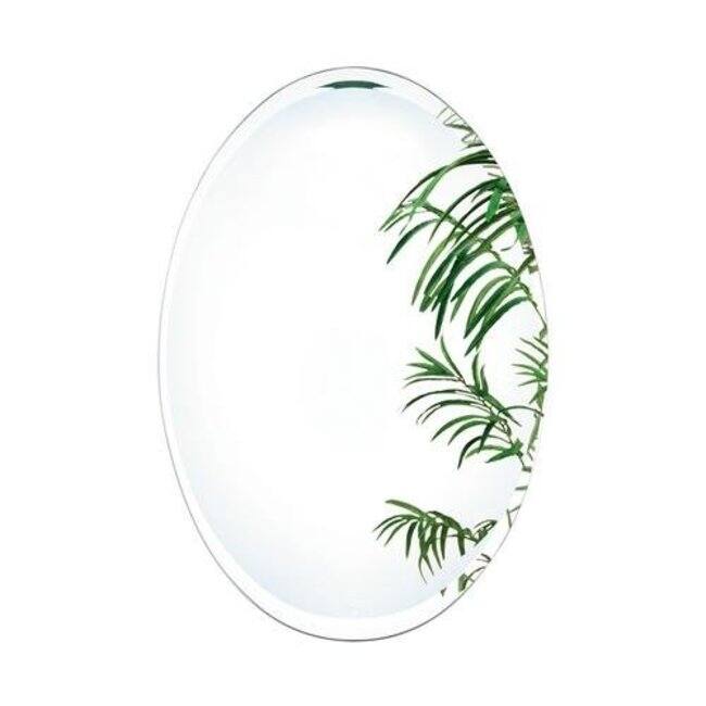 Alno 21-1/4 x 31-1/4 Inch Frameless Oval Mirror - Natural