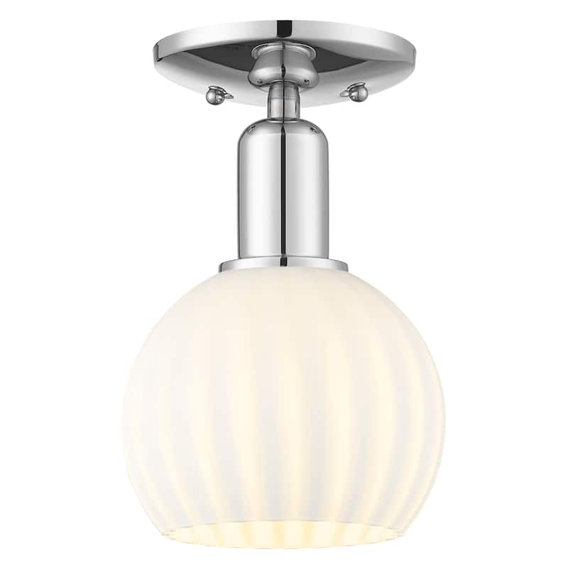 Innovations Lighting Endless Possibilities Arcadia - White Venetian - 1 Light 6" Semi-Flush Mount - Polished Chrome