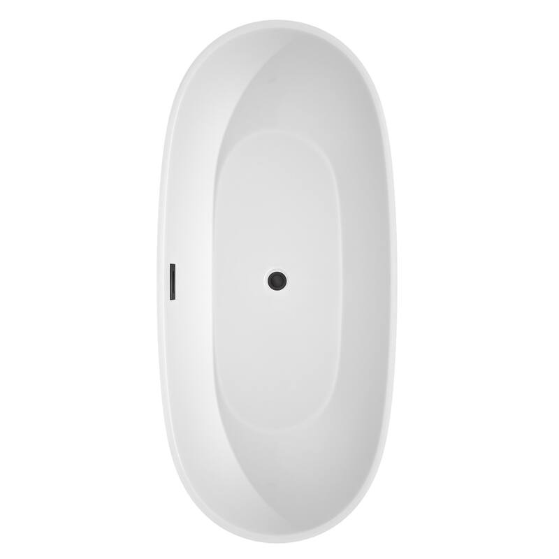 Wyndham Collection Juno 71" Freestanding Soaking Tub with Tub Filler