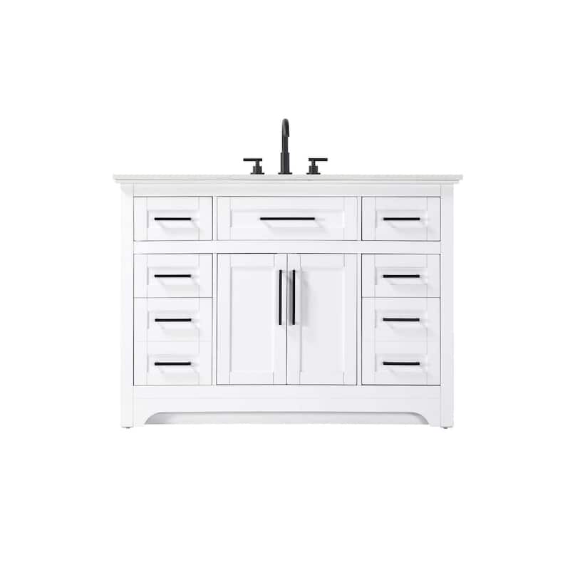 Nathaniel Single Bathroom Vanity (48-60 inch) - White - 48"