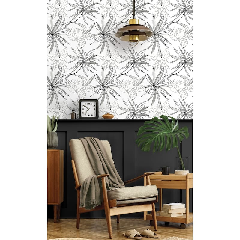 NextWall Spider Plants Peel and Stick Removable Wallpaper