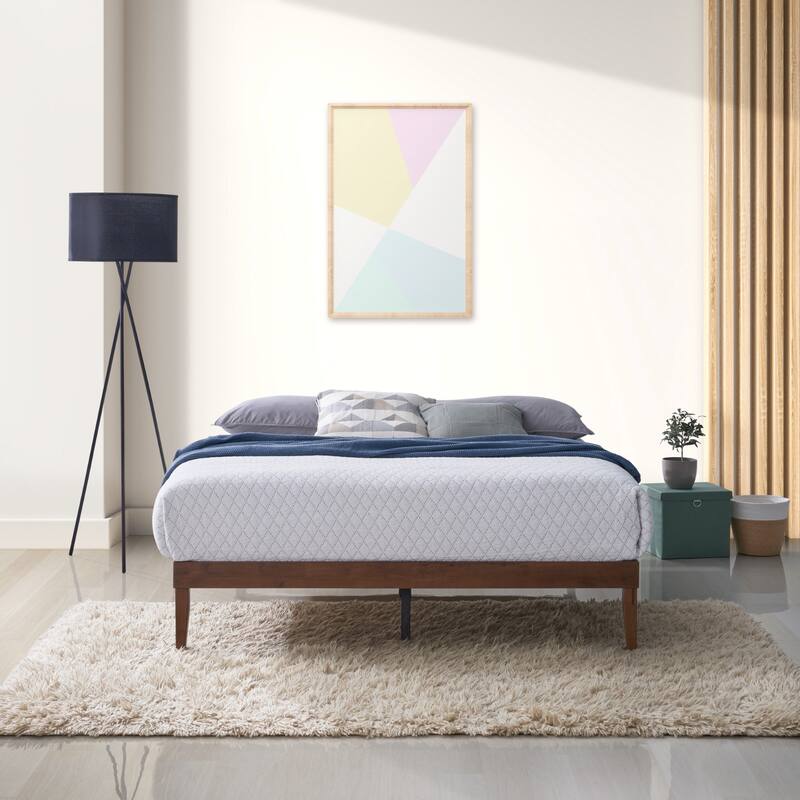 Zion Solid Wood Platform Bed - Brown - King