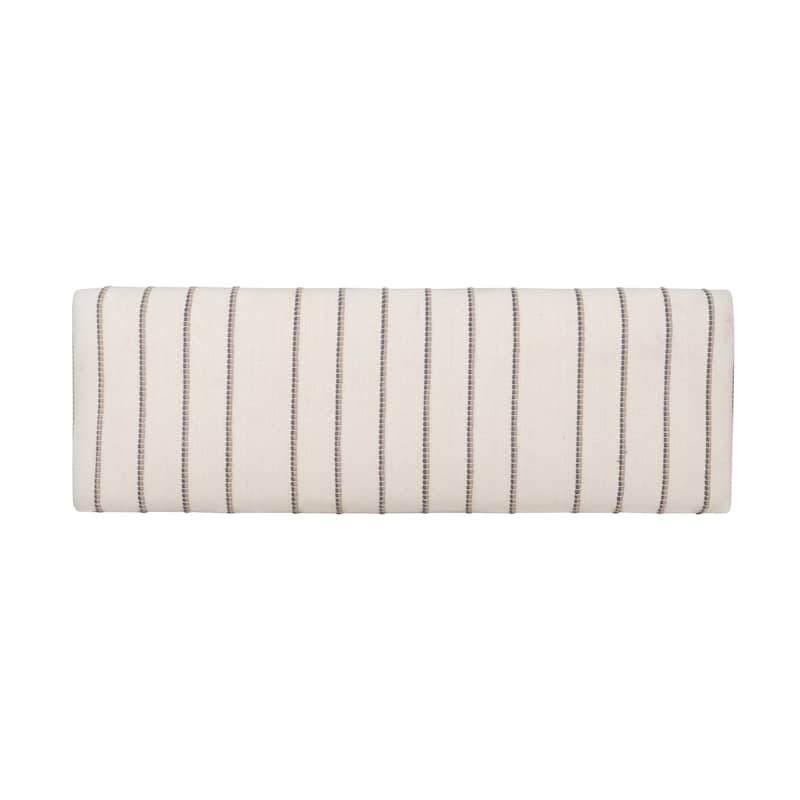 Conlan Cream and Black Upholstered Solid Mango Wood Black Bench