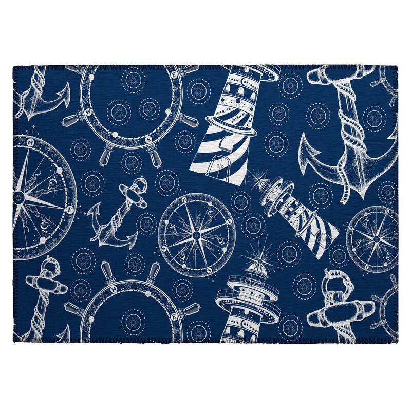 Indoor/Outdoor Harpswell Lighthouse Washable Rug