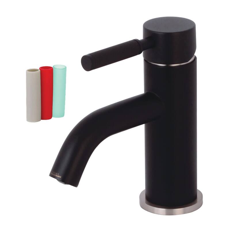 Kingston Brass Kaiser 1.2 GPM Single Hole Bathroom Faucet with Pop-Up - Matte Black / Brushed Nickel
