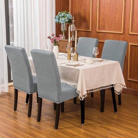 Subrtex 2 PCS Stretch Dining Chair Slipcover Textured Grain Cover