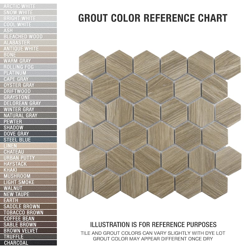 Merola Tile Llama 2" Hex Matte Noce 11-1/8" x 12-5/8" Porcelain Floor and Wall Tile