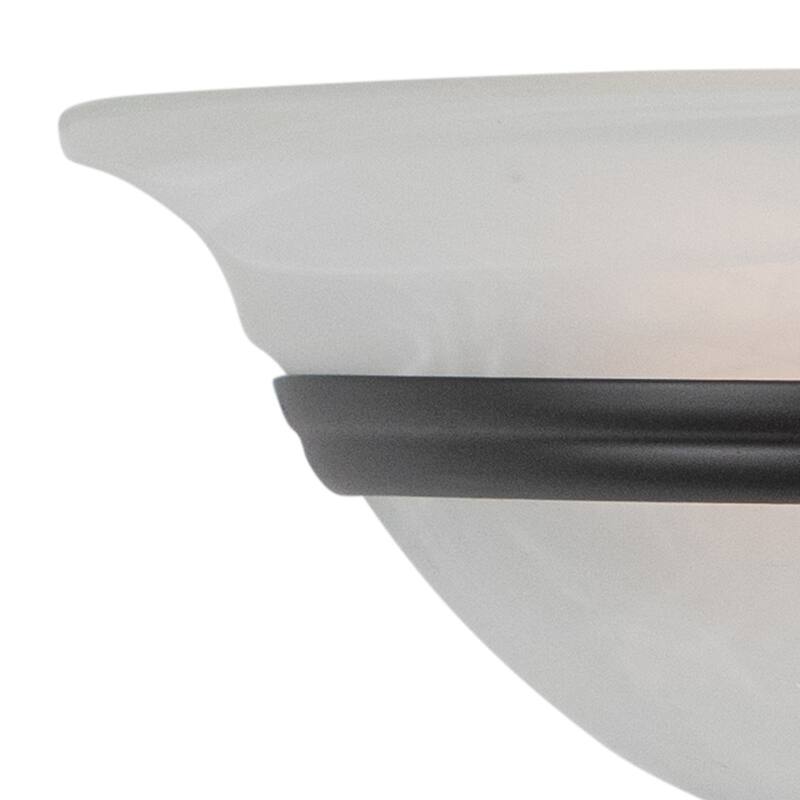 Wall Sconce - Bronze Finish, White Glass Shade - 1 Light Accent Lighting - 6