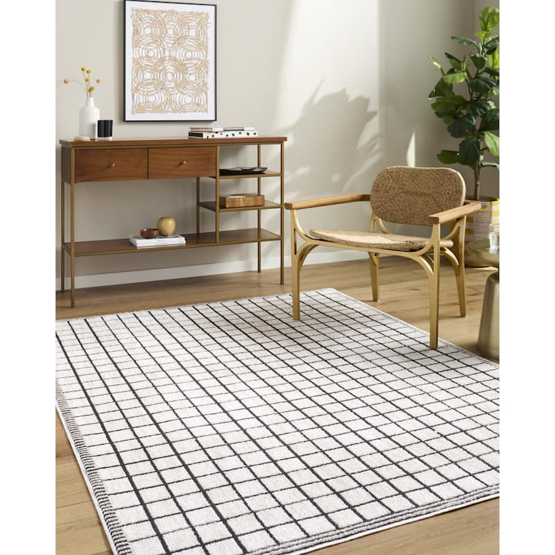 ELLE Decor x Livabliss Odeon Modern Area Rug - 6'7" x 9' - Cream