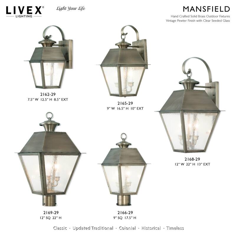Livex Lighting Mansfield 2 Light 22" High Outdoor Wall Sconce