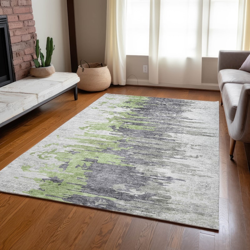 Machine Washable Indoor/ Outdoor Chantille Modern Ombre Rug