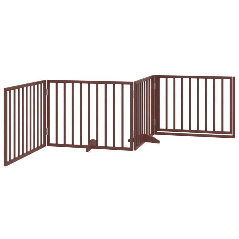 vidaXL Dog Gate Foldable Poplar Wood