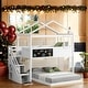 preview thumbnail 2 of 13, Solid Construction Twin Over Twin House Bunk Bed With Blackboard
