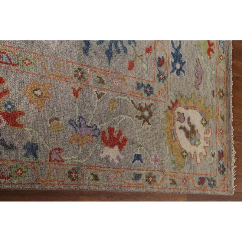 Floral Oushak Area Rug Handmade Wool Carpet - 8'0" x 9'10"