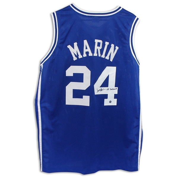 Jack Marin Duke Blue Devils Autographed Blue Jersey Inscribed 3X Final 4