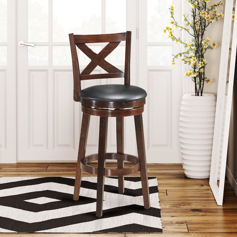 Swivel Counter Height X-Back Upholstered Dining Chair-24" - 18" x 20.5" x 39" (W x D x H)