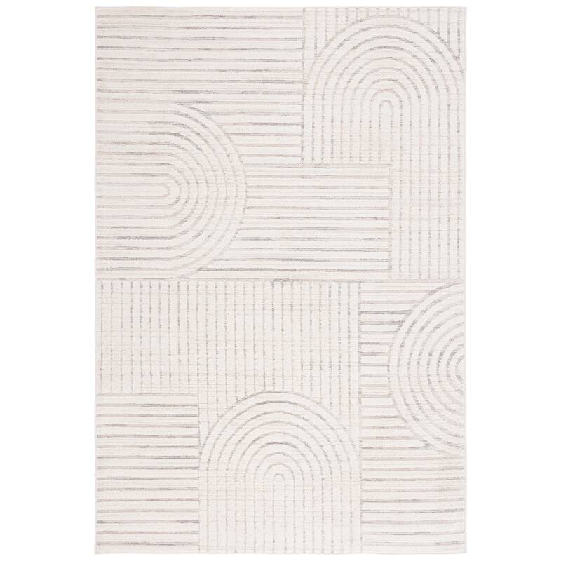SAFAVIEH Elmhurst Kitchka Modern & Contemporary Rug - 5'3" x 7'6" - Ivory/Grey