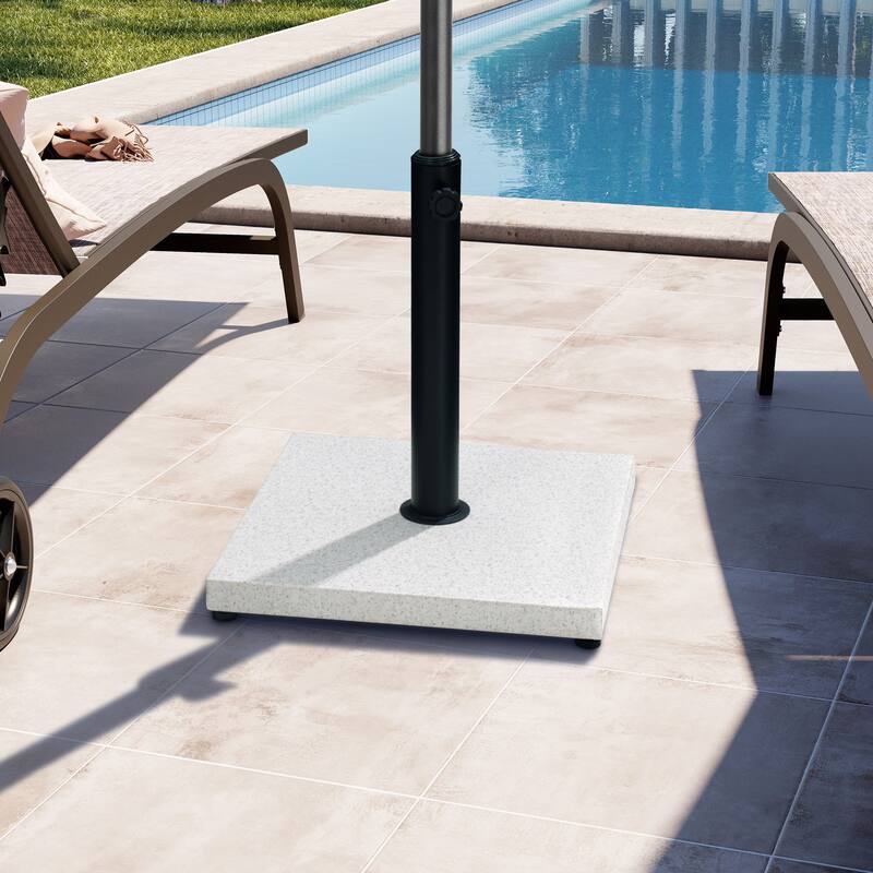 Umbrella Base Holder Square Weighted Stand for Outdoor Market Umbrella, Cement Concrete Steel