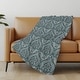 preview thumbnail 15 of 34, Premium Machine Washable Modern Damask Sherpa Throw Blanket