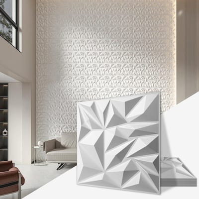 Art3d 33pcs 11.8"x11.8" PVC 3D Wall Tiles Ceiling Tiles Cover 32 Sq.Ft. - N/A