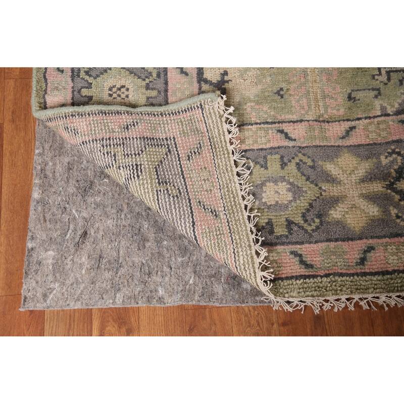 Green Geometric Heriz Serapi Indian Area Rug Handmade Wool Carpet - 7'10"x 9'11"