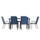preview thumbnail 15 of 24, Commercial 7 Pc Outdoor Patio Dining Set with Glass Table and 6 Chairs