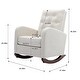 preview thumbnail 6 of 16, Polyester Upholstered High Back Mid-Century Modern Tufted Nursery Rocking Chair with Side Pocket