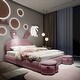 preview thumbnail 4 of 7, Upholstered Platform Bed with Cartoon Ears Shaped Headboard and Light