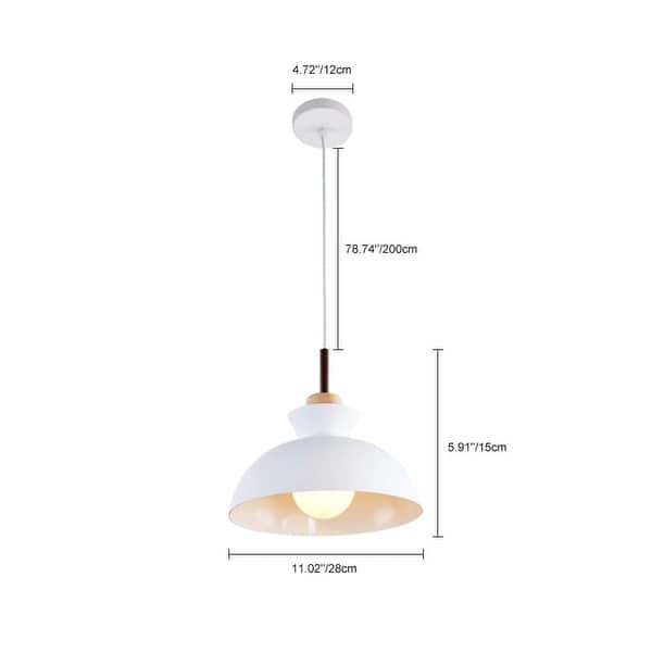 dimension image slide 6 of 8, 1 - Light Modern Metal 11.02" Bowl Dome Island Pendant Light