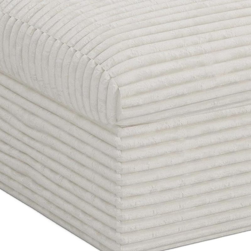 HomeRoots 30" Gray Corduroy Ottoman