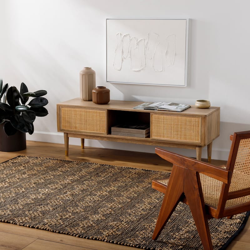 Bateman Rustic Area Rug - 2' 6" x 8' - Dark Brown