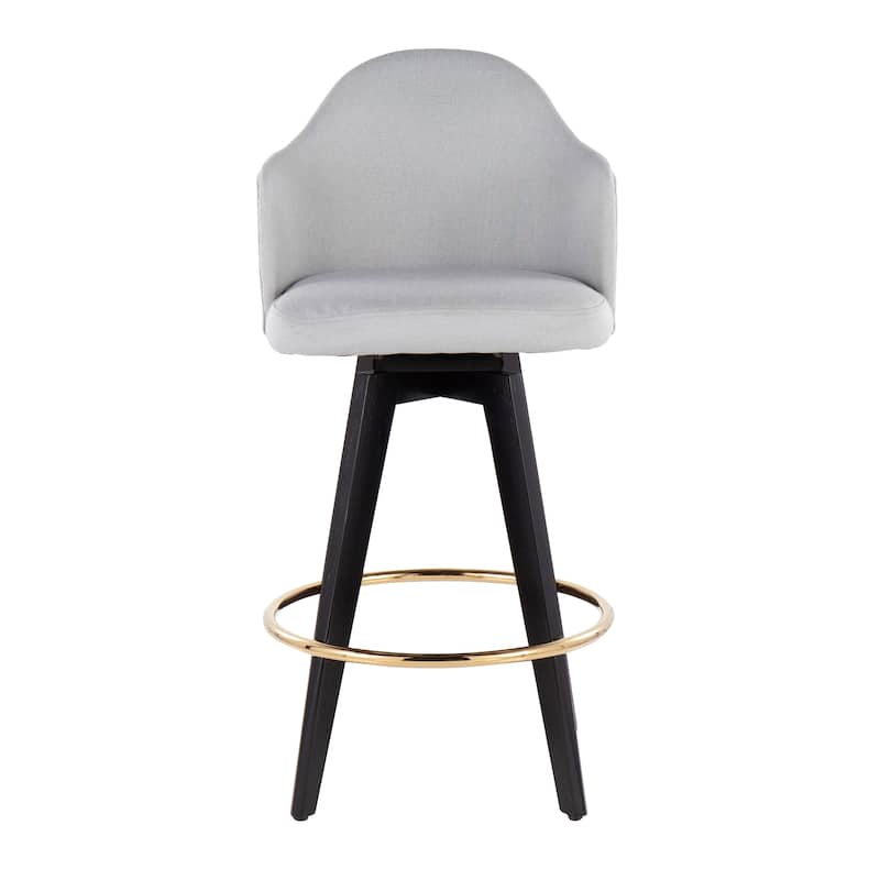 Carson Carrington Valsatra 26" Upholstered Counter Stool with Black Wood Base (Set of 2)
