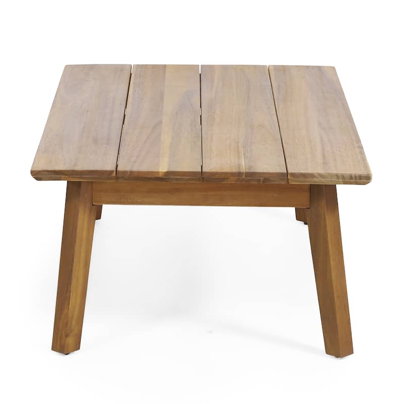 Christopher Knight Home Burchett Acacia Wood Outdoor Loveseat and Coffee Table Set with Optional Sunbrella Cushions