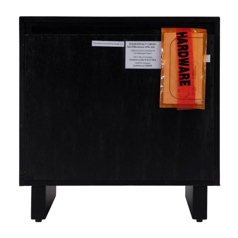 Halmstad 24 in. W Wood Panel 2 Drawer Nightstand with Soft-Closing Drawers
