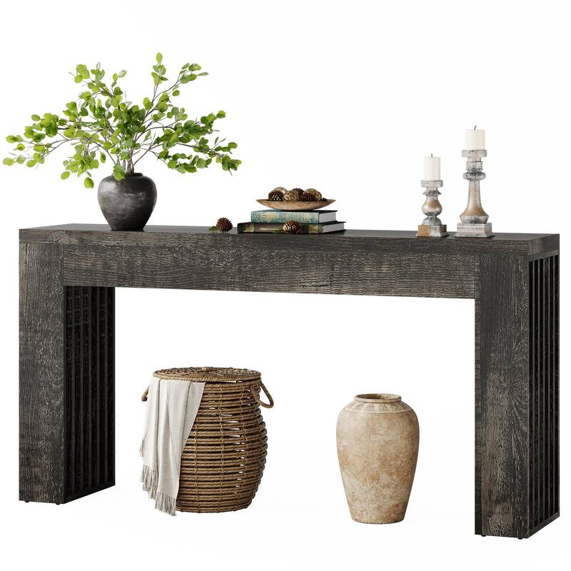 Wooden Console Sofa Table, Behind-the-Couch Accent Entryway Table for Entrance Hallway Living Room